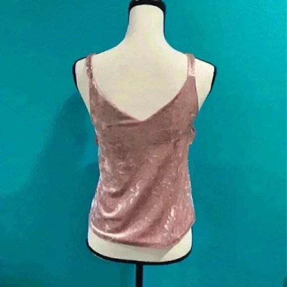 Mango crushed velvet light pink tank top in size xs - Picture 3 of 4